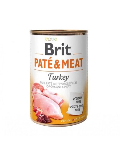 BRIT Pate&Meat turkey 400 g kalakutienos paštetas šunims