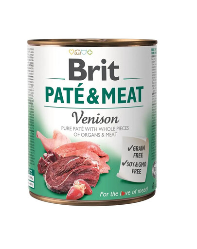 BRIT Pate&Meat venison 6x800 g paštetas su elniena šunims