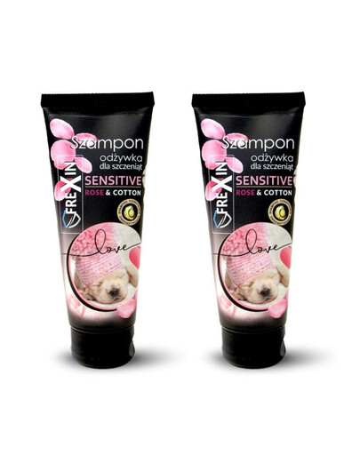 FREXIN Sensitive Šampūnas su kondicionieriumi šuniukams Rose & Cotton 2x220 g