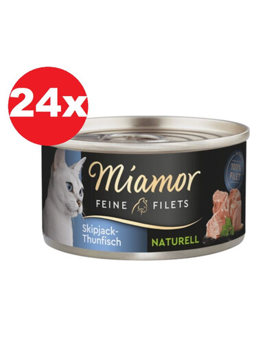 MIAMOR Feine Filets Naturell dryžuotasis tunas 24x80g dryžuotasis tunas savame padaže