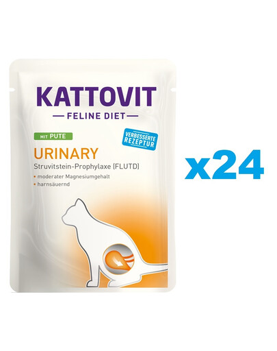 KATTOVIT Feline Diet Urinary su kalakutiena 24 x 85 g