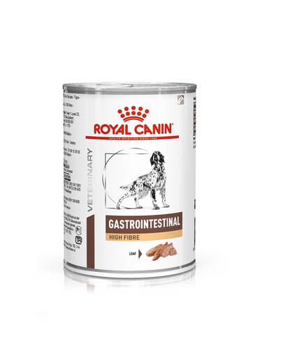 ROYAL CANIN Veterinary Gastrointestinal High Fibre Paštetas 12 x 410 g Paštetas šunims, turintiems virškinimo sutrikimų