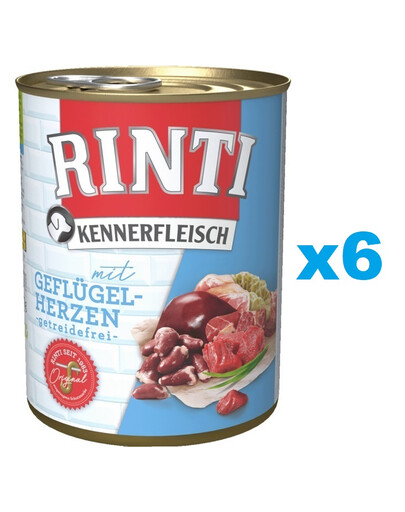 RINTI Kennerfleisch Poultry hearts paukštienos širdelės 6x800 g