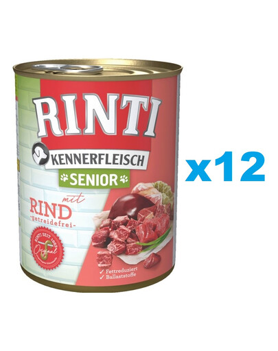 RINTI Kennerfleish Senior Beef 12x800 g su jautiena vyresniems šunims
