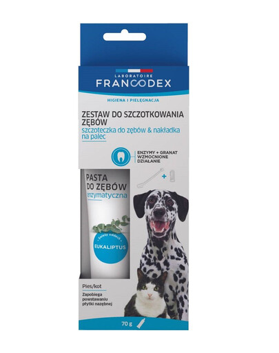 Francodex rinkinys dantų priežiūrai šunims dantų šepetėlis ir pasta