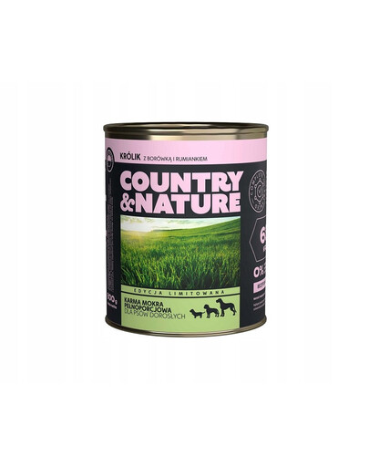 COUNTRY&NATURE be grūdų su triušiena 800 g