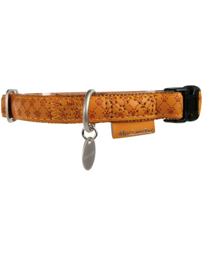Zolux reguliuojamas antkaklis Mac Leather 15 mm geltonas