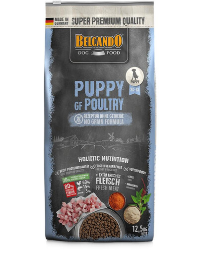 BELCANDO Finest Grain Free Puppy XS-XL 12,5 kg sausas maistas šuniukams