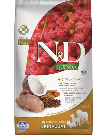 N&D Dog Quinoa Skin & Coat Quail 2.5 kg
