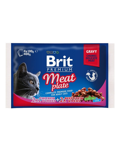 BRIT Premium konservai katėms Meat Plate 4x100g
