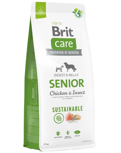 BRIT Care Dog Sustainable Senior Chicken & Insect vyresniems šunims 12kg