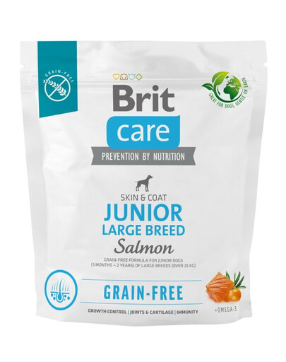 BRIT Care Grain-free Junior Large Breed sausas maistas su lašiša 1 kg