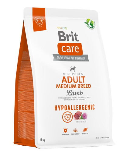 BRIT Care Hypoallergenic Adult Medium Breed sausas maistas su ėriena 3 kg