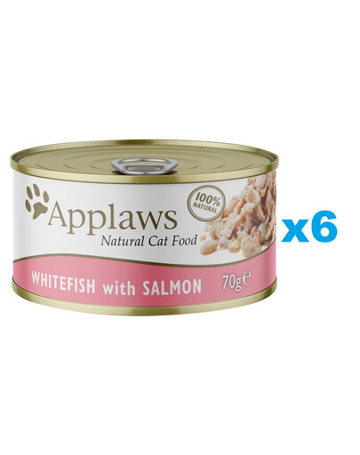 APPLAWS Cat Adult Whitefish with Salmon in Broth balta žuvis ir lašiša sultinyje 6x70g