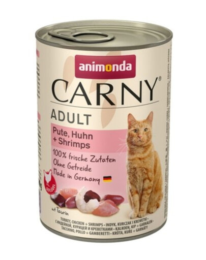 ANIMONDA Carny Adult katėms su kalakutiena, vištiena ir krevetėmis 400g