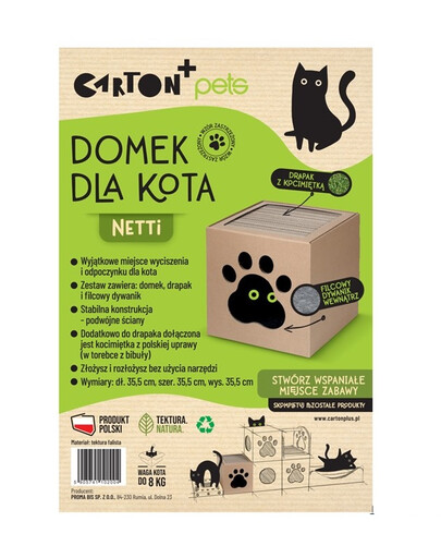 CARTON+ PETS namas draskykle katėms Netti