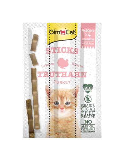 GIMCAT Sticks Kitten Turkey 3vnt. kalakutų lazdelės kačiukams