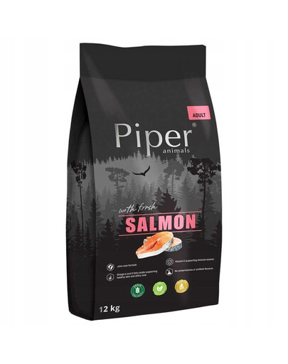 PIPER sausas maistas šunims su lašiša 12 kg