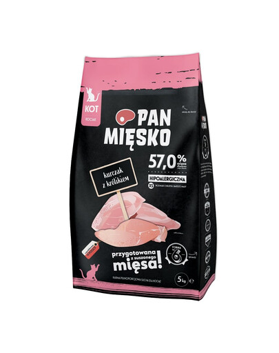 PAN MIĘSKO Vištienos ir triušienos kačiukai XS 5kg