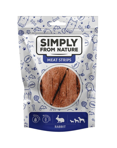 SIMPLY FROM NATURE Meat Strips Triušienos juostelės šunims 80 g