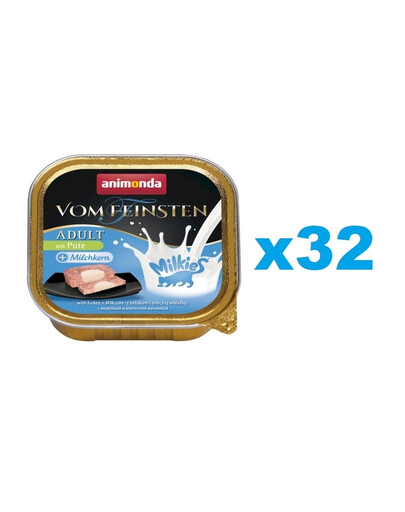 ANIMONDA Vom Feinsten Adult Milk Centr with Turkey&Milk 32x100 g kalakutiena ir pienas