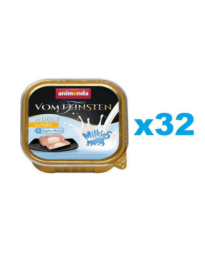 ANIMONDA Vom Feinsten Adult Milk Centr with Chicken&Yoghurt 32x100 g vištiena ir jogurtas