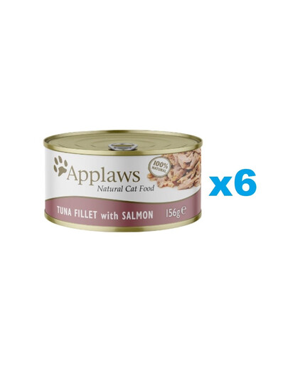 APPLAWS Cat Adult Tuna with Salmon in Broth tunas su lašiša sultinyje 6x156 g