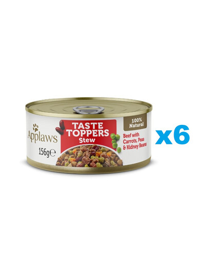 APPLAWS Taste Toppers Troškinys su jautiena, morkomis ir žirniais 6x156 g