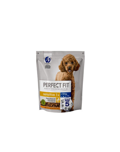 PERFECT FIT Sensitive 1+ Turtinga kalakutiena 5x825 g - sausas ėdalas suaugusiems mažų veislių šunims