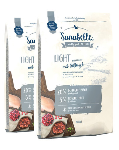 SANABELLE Light paukštena  20 kg (2 x 10 kg)