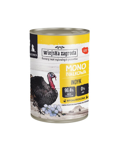 WIEJSKA ZAGRODA kalakutienos monoproteinų drėgnas šuniukų ėdalas 400g