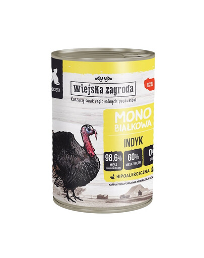 WIEJSKA ZAGRODA kalakutienos monoproteinų drėgnas maistas kačiukams 400g