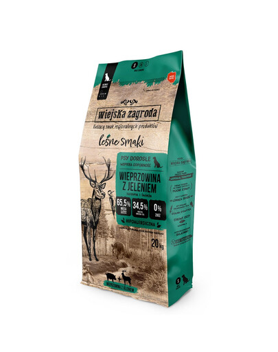 WIEJSKA ZAGRODA Forest Flavours kiauliena su elnienos traškučiais S 20kg
