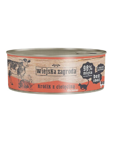 WIEJSKA ZAGRODA Kitten Triušiena ir veršiena 85 g skardinė kačiukams