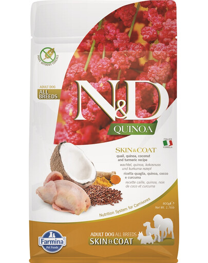 N&D Dog Quinoa Skin & Coat Quail 800 g