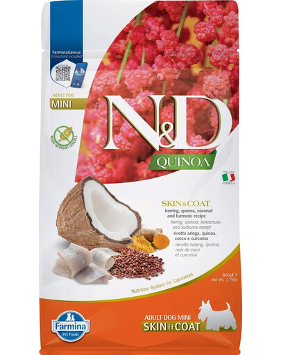 FARMINA N&D Quinoa Skin & Coat dietinis maistas šunims 800 g