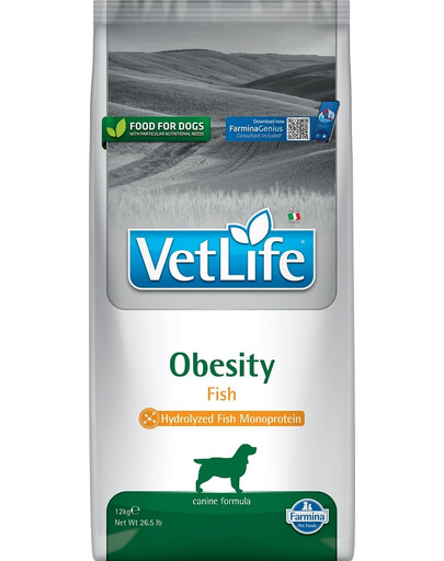 FARMINA Vet Life Obesity Fish dietinis pašaras suaugusiems šunims 12 kg