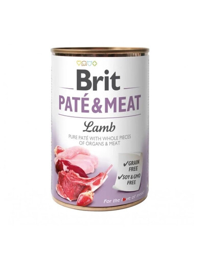BRIT Pate&Meat lamb 400 g paštetas su ėriena šunims