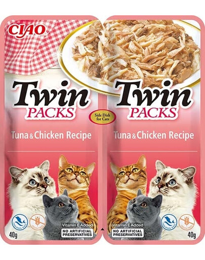 INABA Twin Tunas su vištiena sultinyje katėms 2x40 g