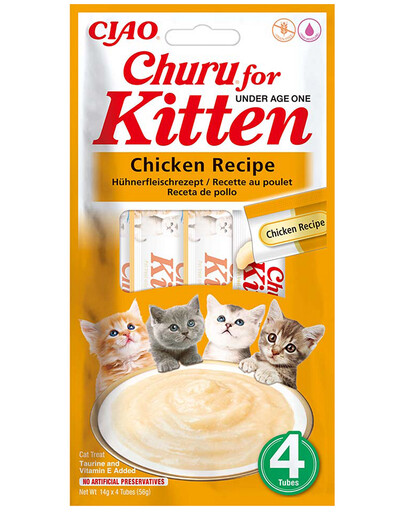 INABA Churu Kitten Chicken 4x14 g vištienos skanėstas kačiukams