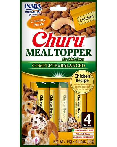 INABA Dog Meal Topper Chicken 4x14 g kreminės vištienos priedas šunų ėdalui