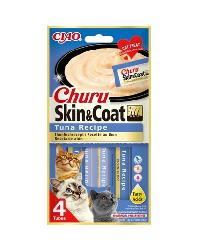 INABA Churu Skin&Coat 4x14g su tunu katėms