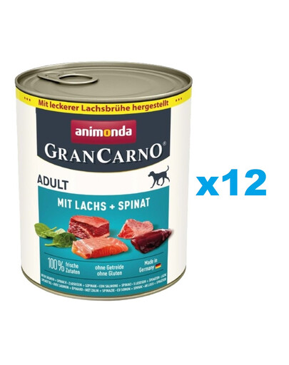 ANIMONDA GranCarno Adult lašiša ir špinatai 12x800g