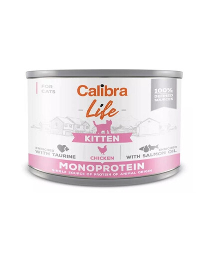 CALIBRA Cat Life Kitten Chicken 200g monoproteinų vištienos maistas kačiukams