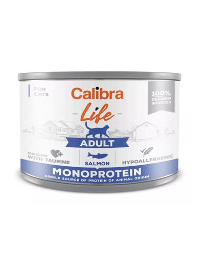 CALIBRA Cat Life Adult Salmon 200 g monoproteinų ėdalas katėms su lašiša