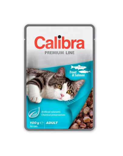 CALIBRA Cat Premium Line Adult Trout&Salmon 100 g su upėtakiais ir lašišomis katėms