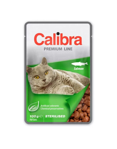 CALIBRA Cat Premium Line Sterilised Salmon 100 g su lašiša sterilizuotoms katėms