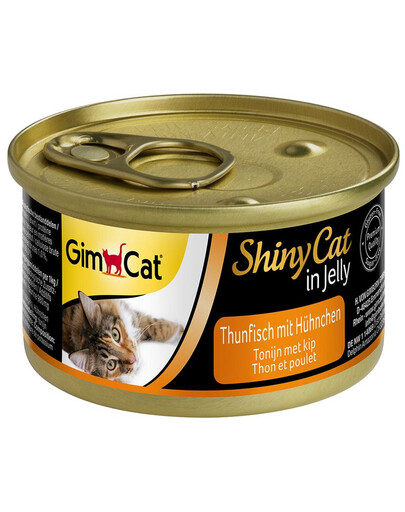 GIMCAT Shiny Cat Tuna&Chicken in Jelly 70 g tunas su vištiena drebučiuose