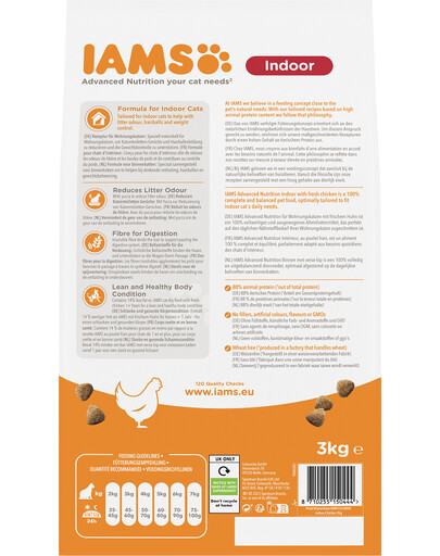 IAMS For Vitality Indoor sausas vištienos maistas suaugusioms katėms namuose 3 kg