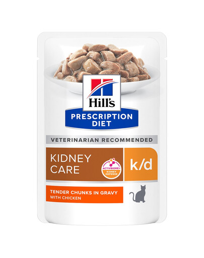 HILL'S Prescription Diet Feline k/d Kidney Care su vištiena 12x85 g paketėliuose